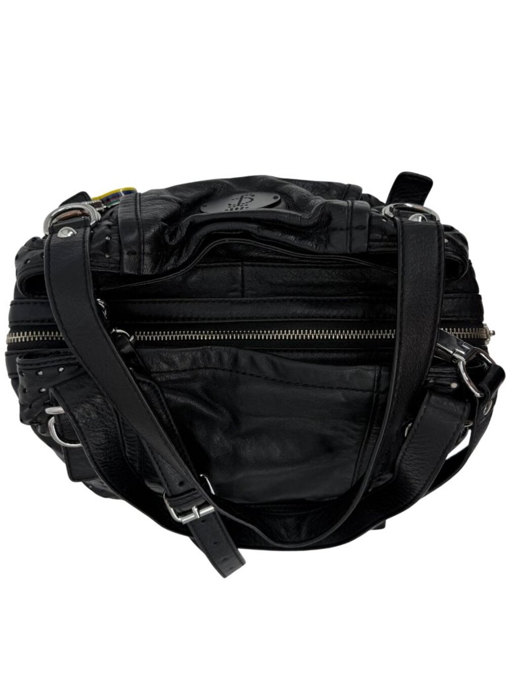 RARE VTG Juicy Couture Perforated Leather Triple-Compartment Crossbody Hobo Bag - Picture 14 of 16